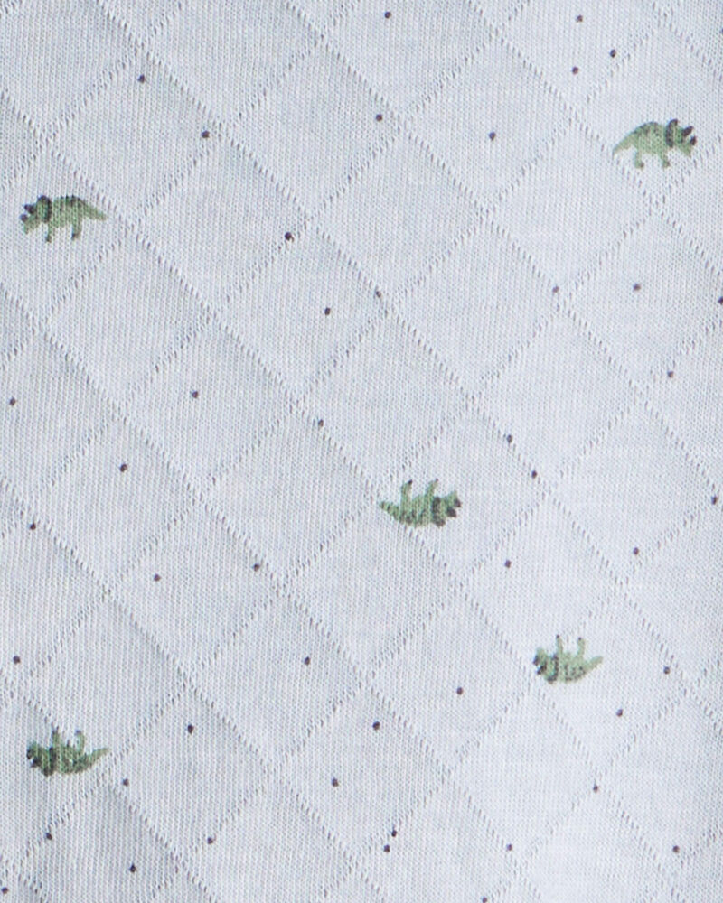 Baby Boy Dinosaur Print Long-Sleeve Jumpsuit - Blue, image 3 of 4 slides