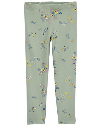Baby Tossed Floral Print Stretch Leggings, 