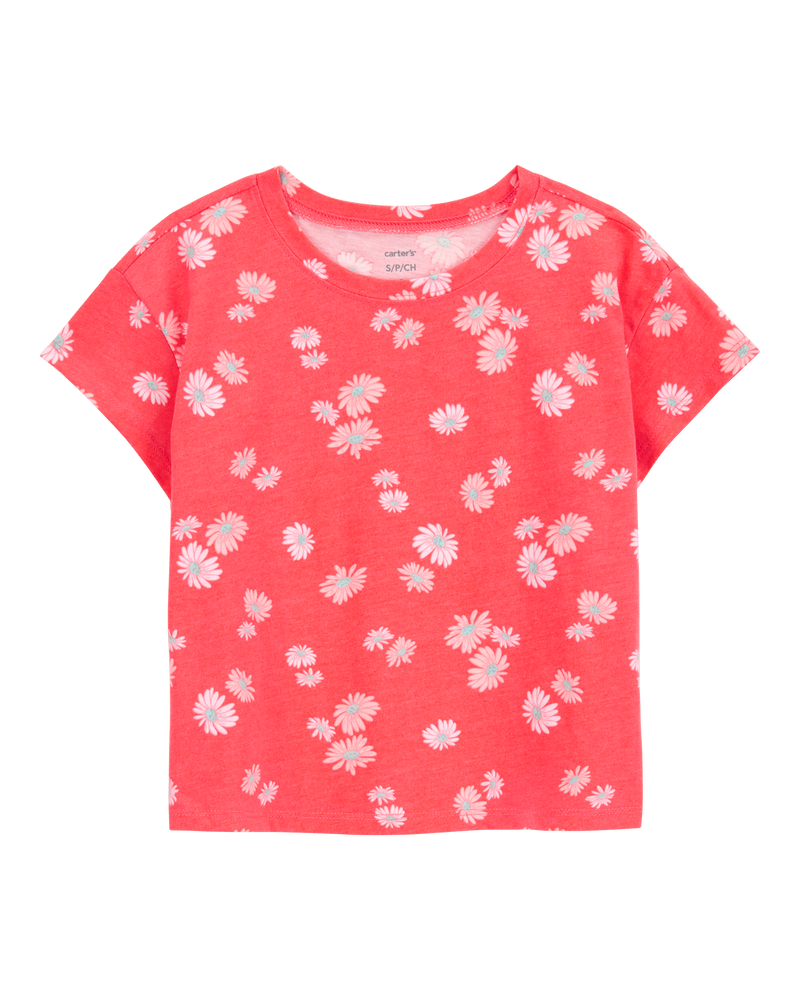 Kid 2-Piece Floral Short-Sleeve Tee & Golf Skort Set - Orange, image 2 of 6 slides