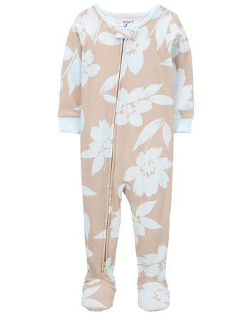 Toddler Floral Print 1-Piece Pajamas , 