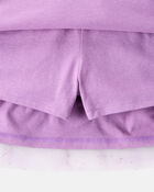 Kid 2-Piece Glitter Cat Tee & Tulle Tutu Skort Set - Black/Purple, image 2 of 6 slides