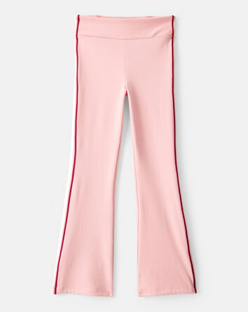 Girls Knit Flare Active Pants - Pink, 
