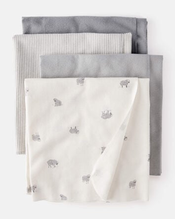 Baby 4-Pack Sheep Blanket - White, 