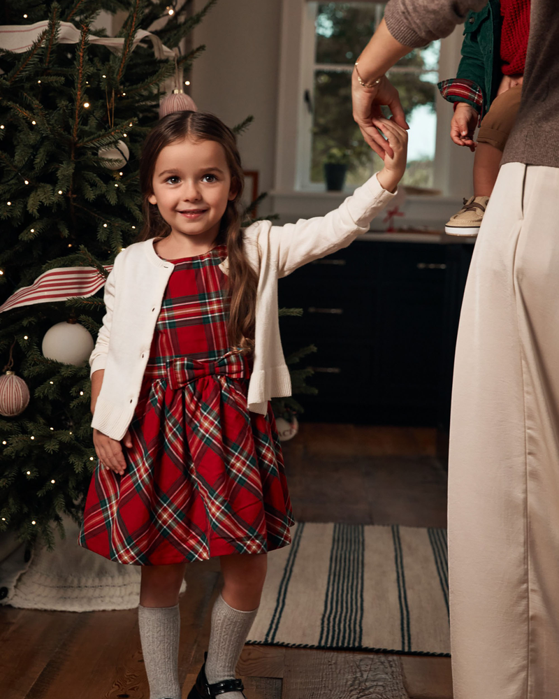 Red Kid Plaid Sateen Holiday Dress carters