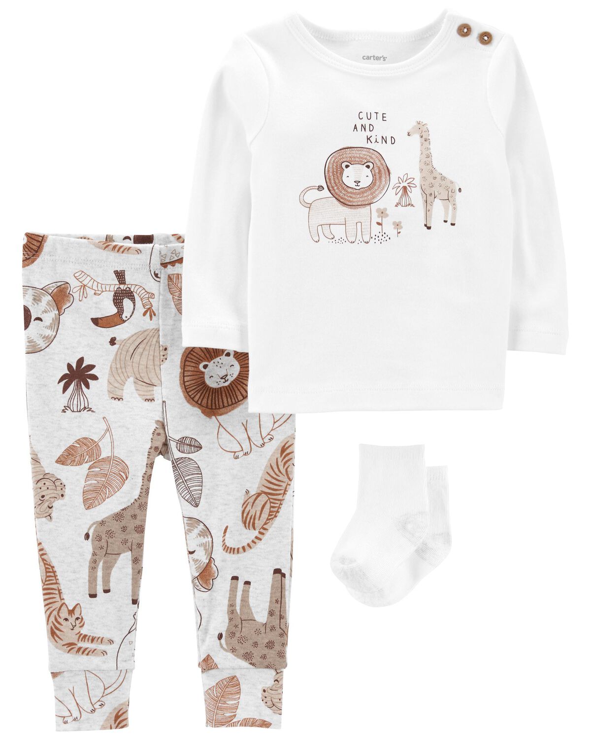 Baby 3-Piece Safari Animals Outfit