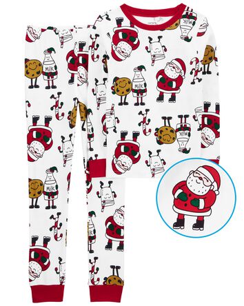 Kid 2-Piece Santa Cookies 100% Snug Fit Cotton Pajamas, 