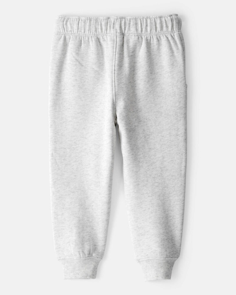 Toddler Boy Solid Fleece Cotton Jogger - Grey, image 2 of 4 slides
