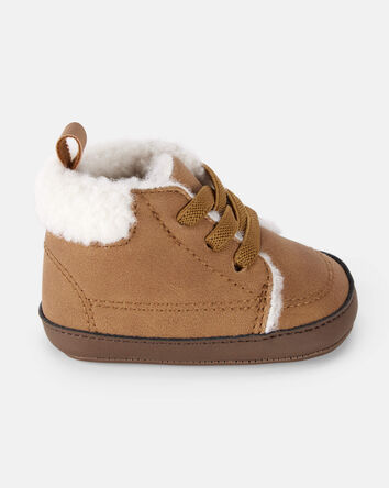 Baby Boy Sherpa Lined Boots - Brown, 