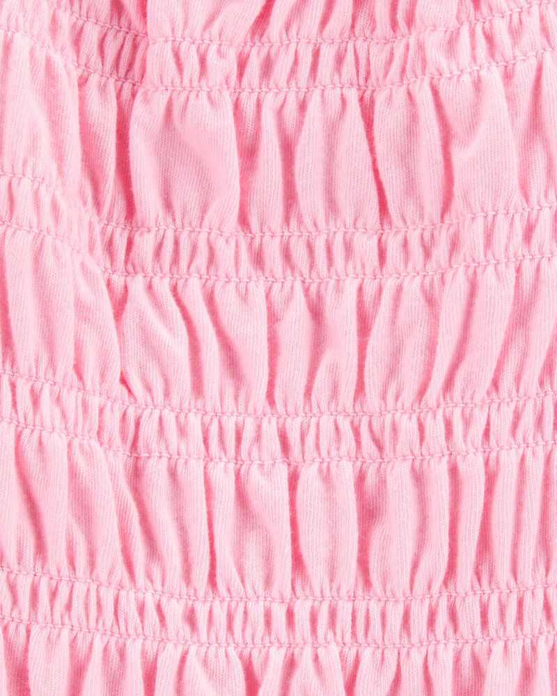 Baby Short-Sleeve Smocked Top - Pink, image 2 of 3 slides