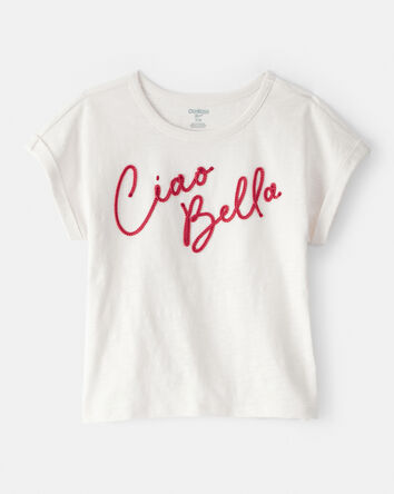 Girls Ciao Bella Short-Sleeve Graphic Tee - White, 