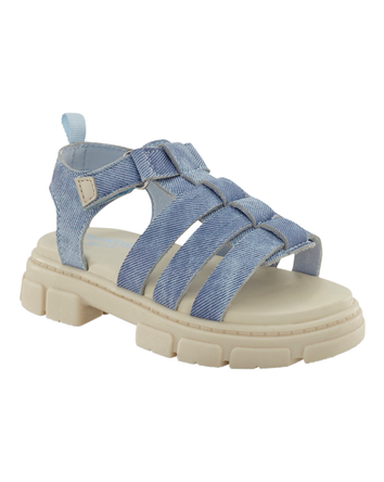 Toddler Strappy Denim Sandals - Blue, 