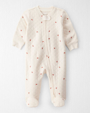 Baby Quilted Bow Print Sleep & Play Made with Organic Cotton, 