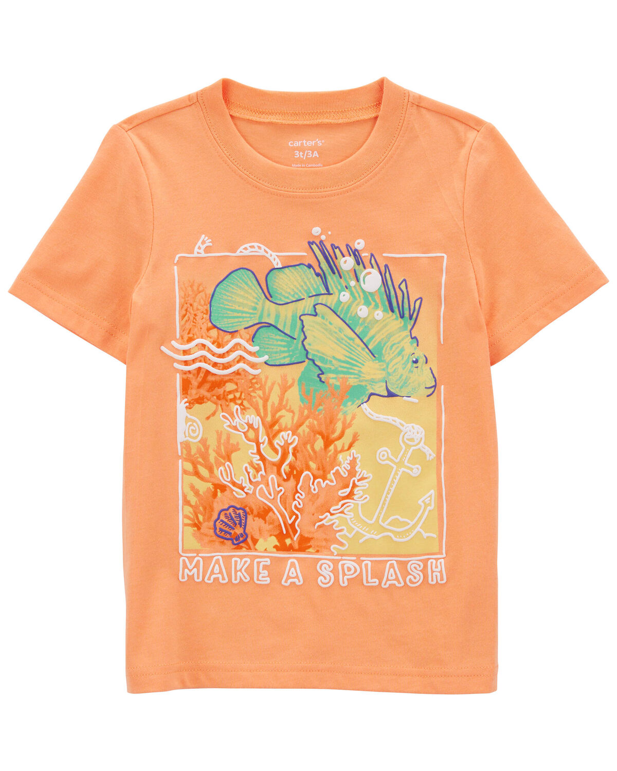 Orange Toddler Fish Jersey Tee