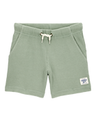 Baby Waffle Knit Drawstring Shorts - Green, image 1 of 5 slides
