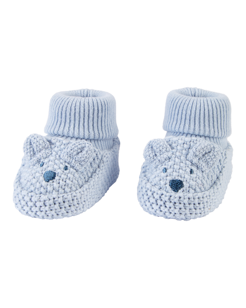 Baby Bear Crochet Booties, image 1 of 3 slides
