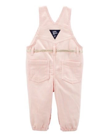Baby Denim Hickory Stripe Overalls, 