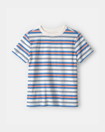 Kid Striped T-Shirt - Blue/Orange/Ivory, 
