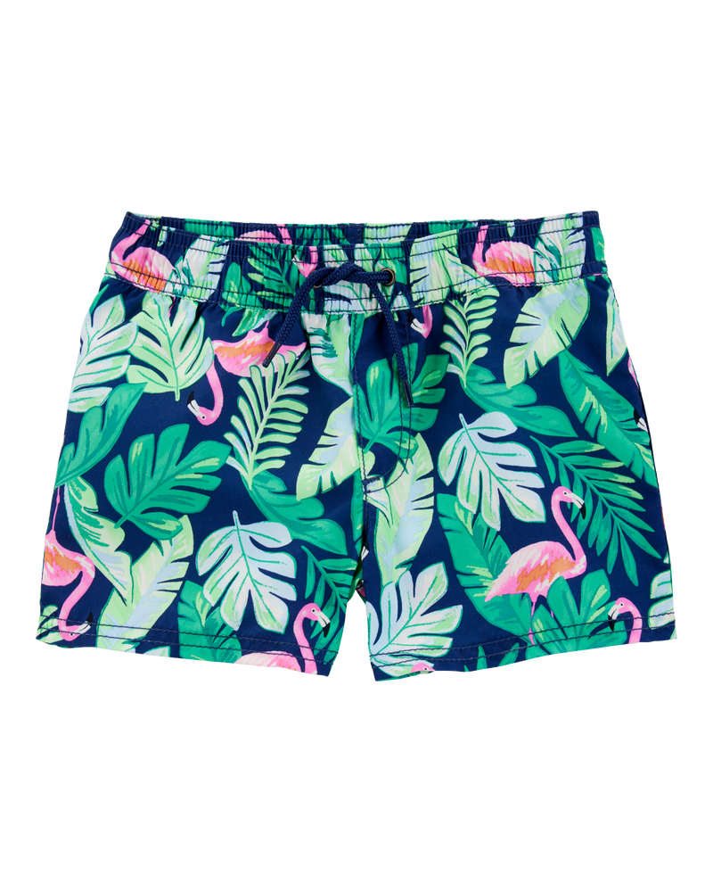 Toddler Tropical Print Swim Trunks, image 1 of 5 slides