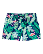Toddler Tropical Print Swim Trunks, image 1 of 5 slides