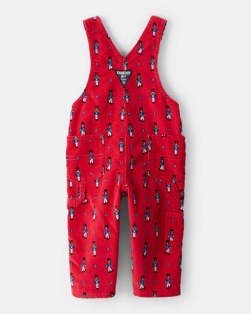 Baby Nutcracker Corduroy Overalls - Red, 