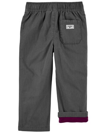 Toddler 2-Pack Jersey Lined Tapered Canvas Pants Set, 