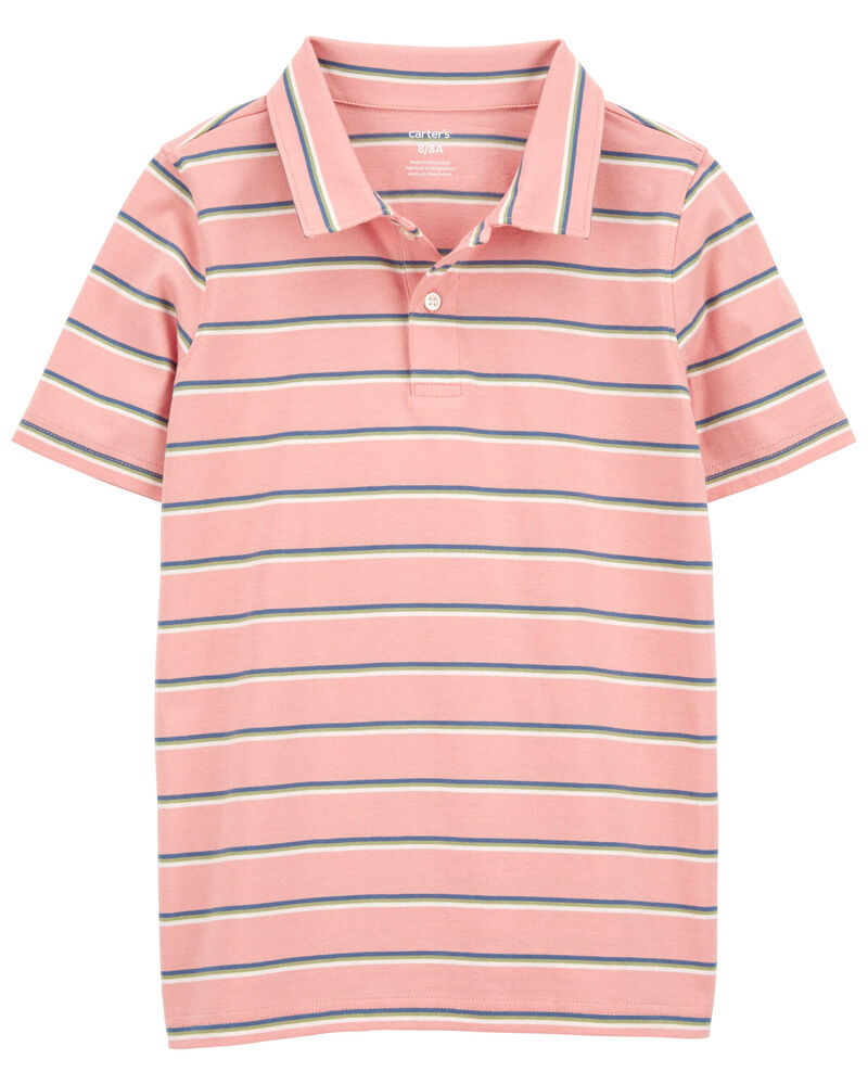 Kid Striped Jersey Polo, image 1 of 3 slides