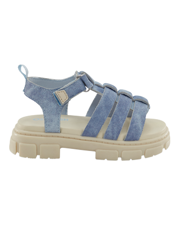Toddler Strappy Denim Sandals - Blue, 