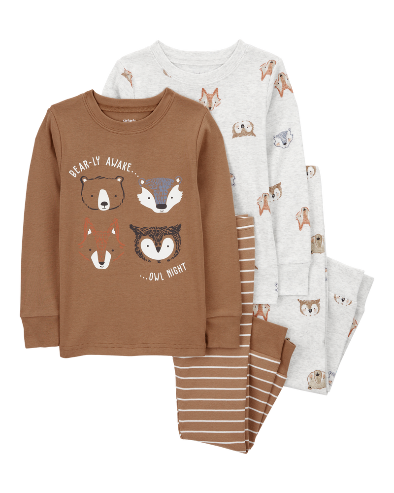 Baby 4-Piece Woodland Creatures Pajamas, image 1 of 4 slides