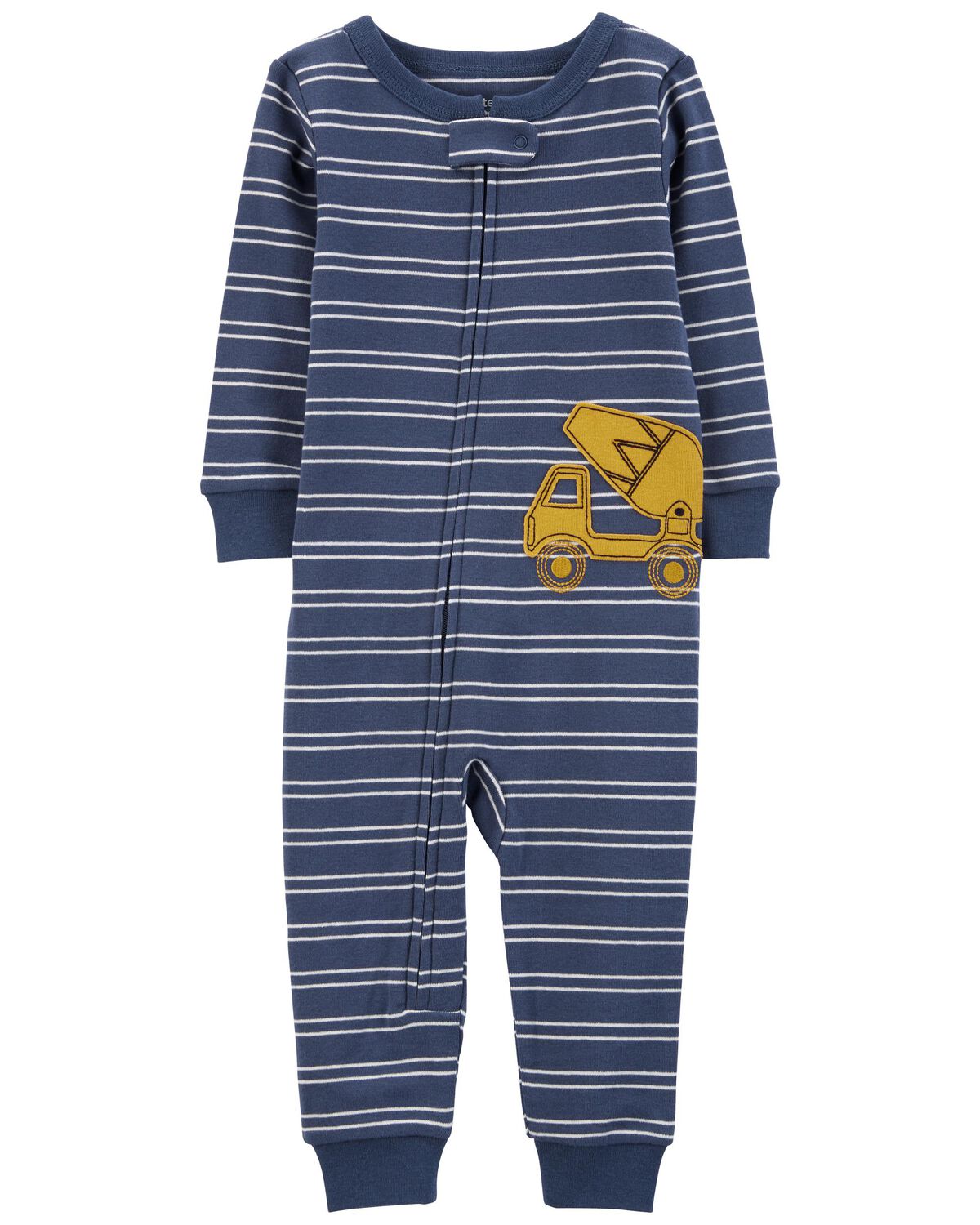 Blue Baby 1Piece Truck 100 Snug Fit Cotton Footless Pajamas