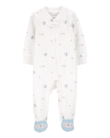 Baby Owl 2-Way Zip Cotton Sleep & Play Pajamas, 