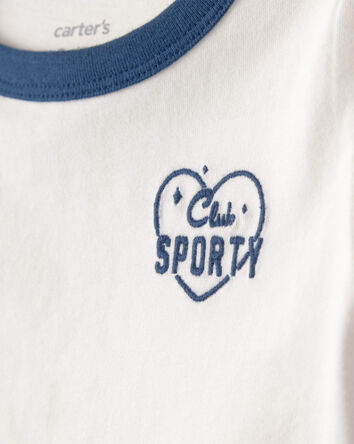 Toddler Girl 'Club Sporty' Top - Ivory, 