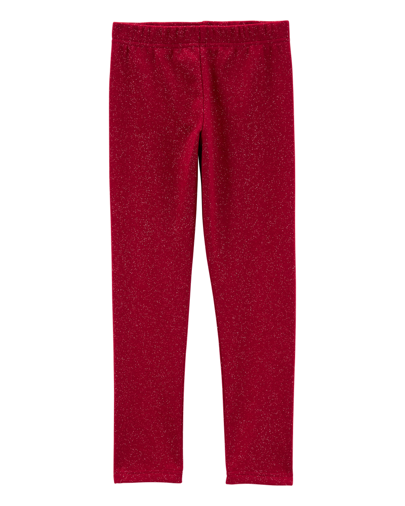 Kid Glitter Cozy Fleece Leggings, image 1 of 5 slides