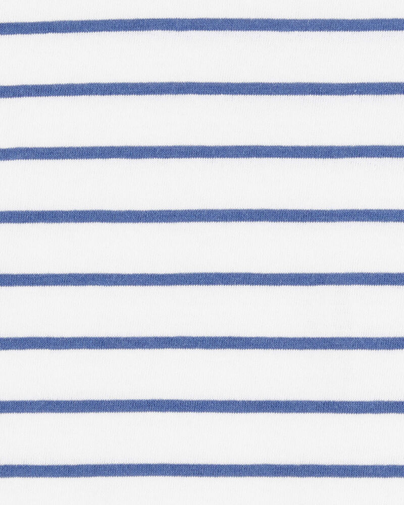 Kid 2-Piece Striped Top & Pull-On French Terry Shorts Set, image 3 of 6 slides