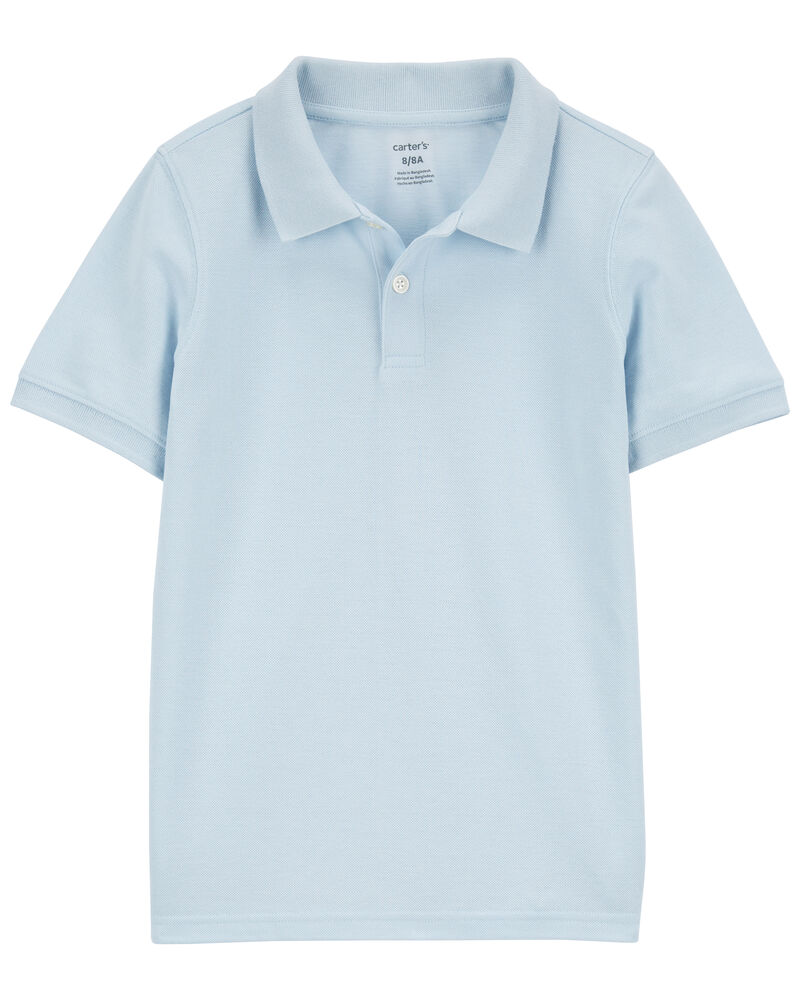 Kid Ribbed Collar Polo Shirt, image 1 of 2 slides