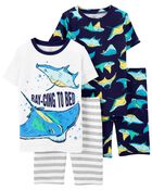 Kid 4-Piece Stingray 100% Snug Fit Cotton Pajamas, image 1 of 3 slides