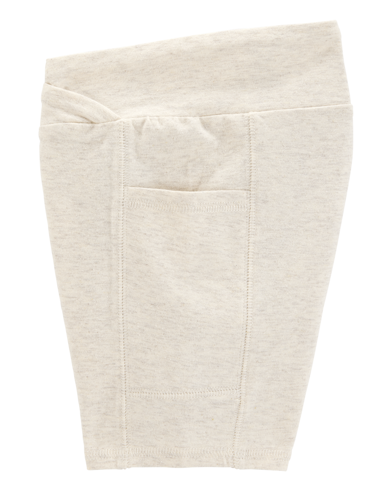 Kid High-Rise Bike Shorts - Cream, image 2 of 5 slides