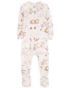 Toddler Floral 1-Piece PurelySoft Footie Pajamas, image 1 of 4 slides