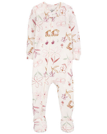 Toddler Floral 1-Piece PurelySoft Footie Pajamas, 