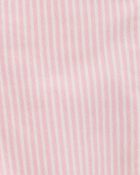Toddler Knit Denim Hickory Stripe Overalls - Pink, image 3 of 4 slides