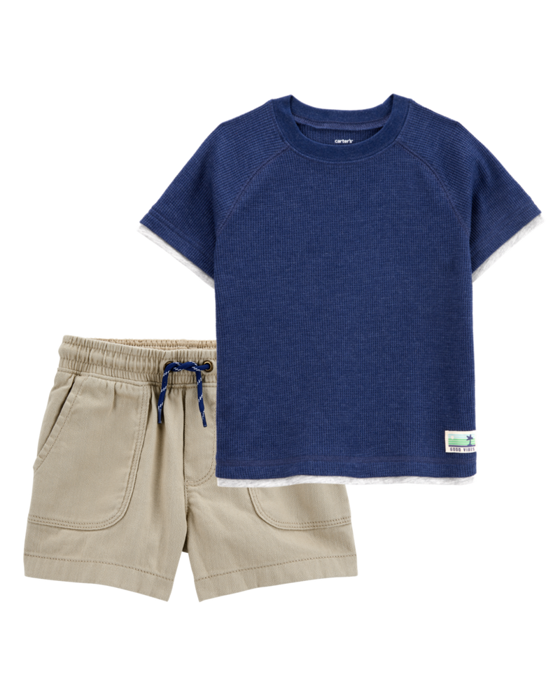 Toddler 2-Piece Tee & Shorts Outfit Set, image 1 of 8 slides