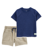 Toddler 2-Piece Tee & Shorts Outfit Set, image 1 of 8 slides