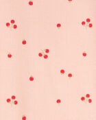 Baby Tomato Print Ribbed Short-Sleeve Bodysuit - Pink, image 2 of 3 slides