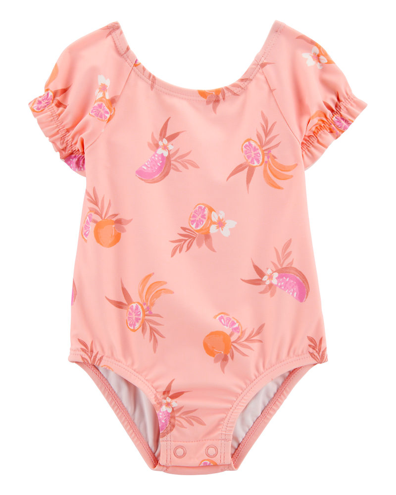 Baby 1-Piece Fruit Swimsuit - Coral, image 1 of 5 slides