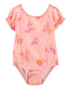 Baby 1-Piece Fruit Swimsuit - Coral, image 1 of 5 slides