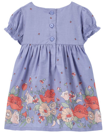 Baby Floral Print Puff Sleeve Dress, 