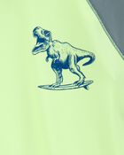 Boys Dinosaur Short-Sleeve Rashguard - Lime Green, image 3 of 5 slides