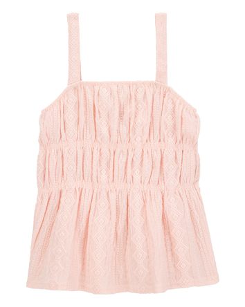 Kid Ruched Textured Tank - Pink, 
