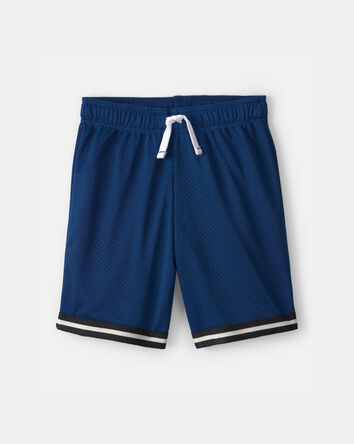 Boys Striped Mesh Active Shorts - Navy, 