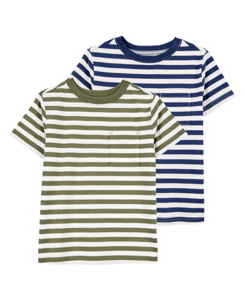 Kid 2-Pack Striped Short-Sleeve Tees, image 1 of 5 slides