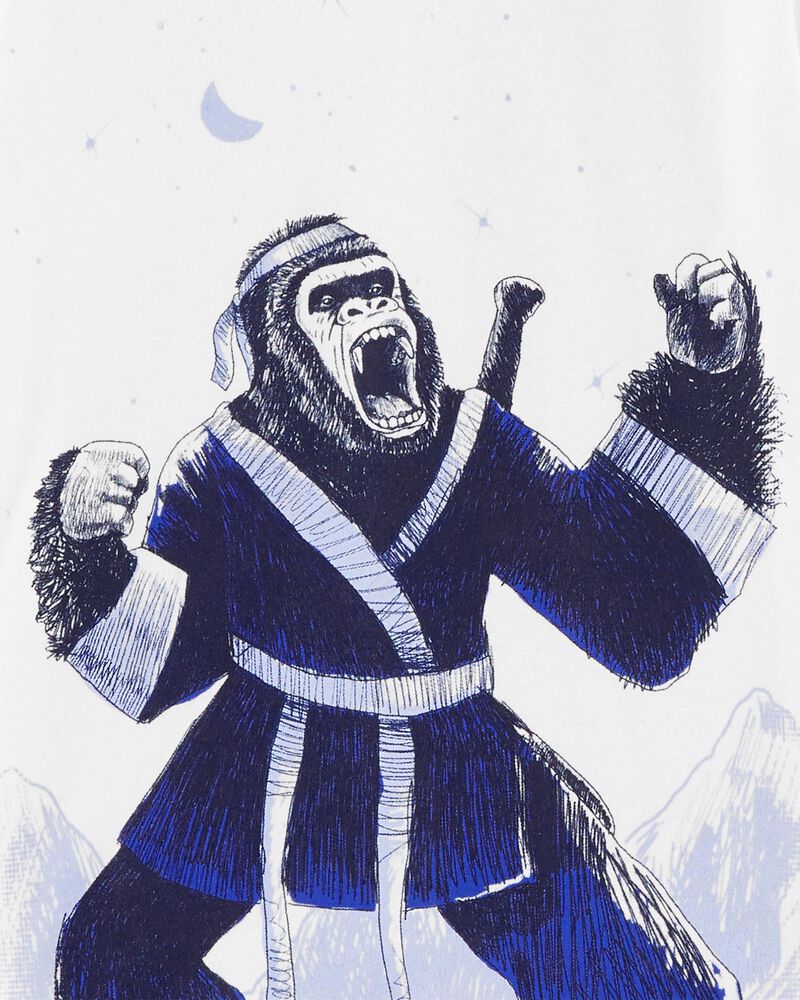Kid 4-Piece Ninja Gorilla 100% Snug Fit Cotton Pajamas, image 2 of 3 slides